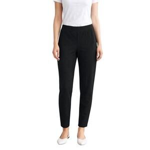 Eileen Fisher Mid Rise Ponte Pull-On Slim Pants Black size Petite PP (2/4)